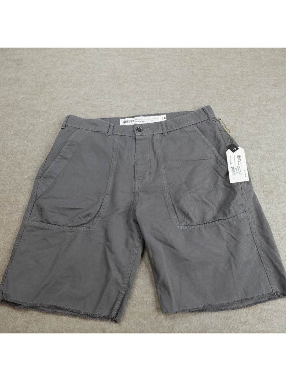 Ever Shorts 34 Gray Solid 7" in Cotton Banning 8.5" in Made in USA NEW